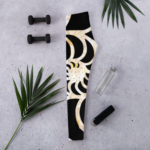 Legging de Yoga Long Taille Basse FLORAL D2 CF - Couleurs Lagon
