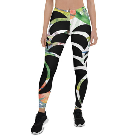 Legging de Yoga Long Taille Basse FLORAL HIBISCUS CF - Couleurs Lagon
