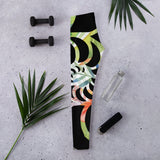 Legging de Yoga Long Taille Basse FLORAL HIBISCUS CF - Couleurs Lagon