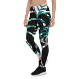 Legging de Yoga Long Taille Basse FLORAL LIBELLULE 2 CF - Couleurs Lagon