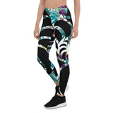 Legging de Yoga Long Taille Basse FLORAL LIBELLULE CF - Couleurs Lagon