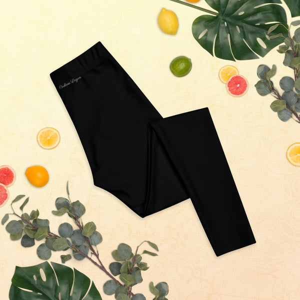 Legging de Yoga Long Taille Basse NOIR VAGUE - Couleurs Lagon