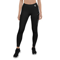 Legging de Yoga Long Taille Basse NOIR VAGUE - Couleurs Lagon