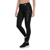 Legging de Yoga Long Taille Basse NOIR VAGUE - Couleurs Lagon