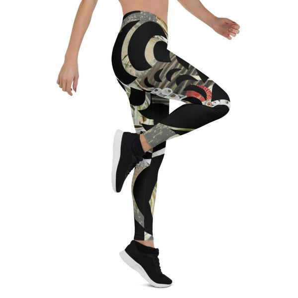 Legging de Yoga Long Taille Basse SABLE ET COQUILLAGES CF - Couleurs Lagon