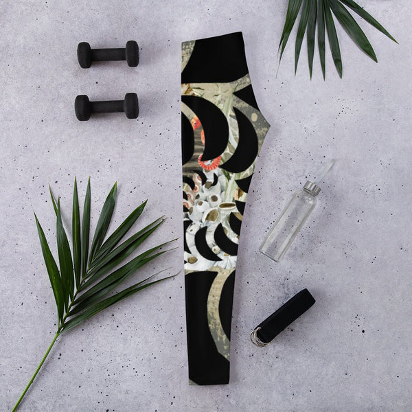 Legging de Yoga Long Taille Basse SABLE ET COQUILLAGES CF - Couleurs Lagon