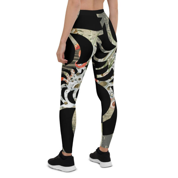 Legging de Yoga Long Taille Basse SABLE ET COQUILLAGES CF - Couleurs Lagon