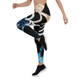 Legging sport femme motif marbré bleu – imprimé exclusif Couleurs Lagon