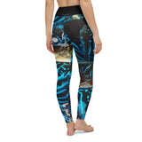 Legging de Yoga Long Taille Haute BLEU BENITIER 1 Ceinture Noir - 1 poche - Couleurs Lagon