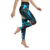 Legging de Yoga Long Taille Haute BLEU BENITIER 1 Ceinture Noir - 1 poche - Couleurs Lagon