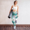 Legging de Yoga Long Taille Haute FLORAL 2 - poche - Couleurs Lagon