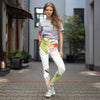 Legging de Yoga Long Taille Haute FLORAL HIBISCUS - 1 poche - Couleurs Lagon