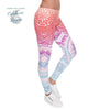 Legging Mandala Aztèque pour femme - Couleurs Lagon - coté droit