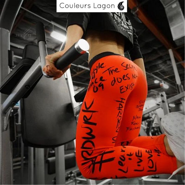 Leggings Crossfit Harden Ocean - Couleurs Lagon - rouge