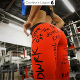 Leggings Crossfit Harden Ocean - Couleurs Lagon - rouge dos gros plan