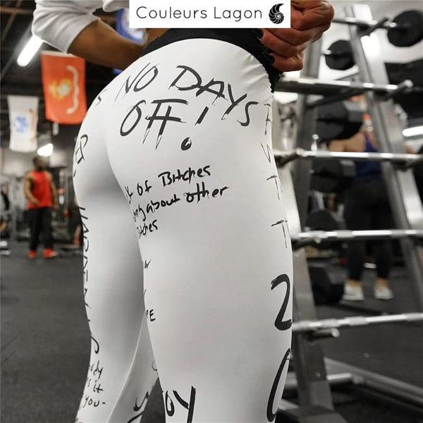 Leggings Crossfit Harden Ocean - Couleurs Lagon - blanc dos gros plan
