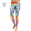 Leggings Femme Mandala Fleurs 7 Chakras Ocean - Couleurs Lagon - avant