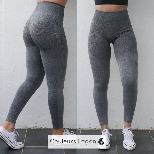 Leggings Femmes Taille Haute Ocean - Couleurs Lagon - gris