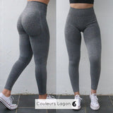 Leggings Femmes Taille Haute Ocean - Couleurs Lagon - gris