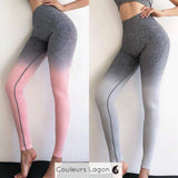 Leggings Femmes Taille Haute Ocean - Couleurs Lagon - gris rose et gris