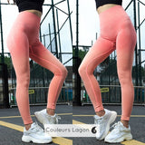 Leggings Femmes Taille Haute Ocean - Couleurs Lagon - rose