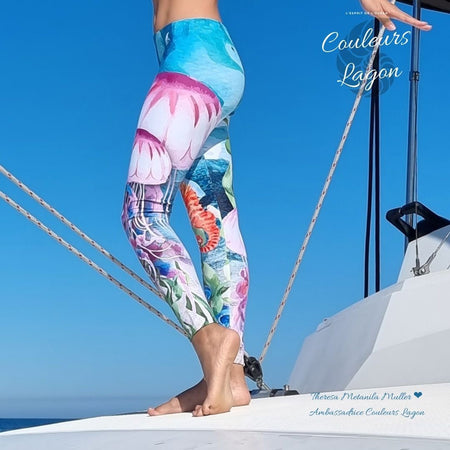 Leggings Long Taille Basse Couleurs Lagon MARINE 1 - Couleurs Lagon