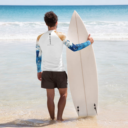 Lycra Rashguard Homme UV50+ BLANC MARINE TIEDYE - Couleurs Lagon