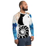 Lycra Rashguard Homme UV50+ BLANC MARINE TIEDYE - Couleurs Lagon