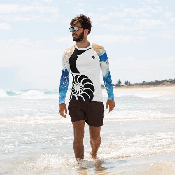 Lycra Rashguard Homme UV50+ BLANC MARINE TIEDYE - Couleurs Lagon