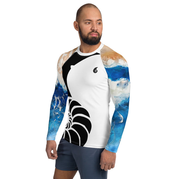 Lycra Rashguard Homme UV50+ BLANC MARINE TIEDYE - Couleurs Lagon