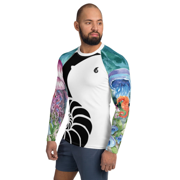 Lycra Rashguard Homme UV50+ BLANC MEDUSES - Couleurs Lagon