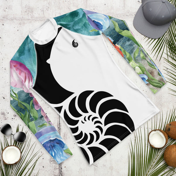 Lycra Rashguard Homme UV50+ BLANC MEDUSES - Couleurs Lagon