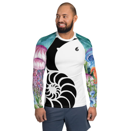 Lycra Rashguard Homme UV50+ BLANC MEDUSES - Couleurs Lagon