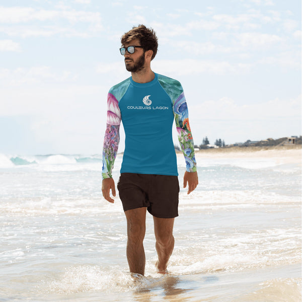 Lycra Rashguard Homme UV50+ BLEU CELESTE MEDUSES II - Couleurs Lagon