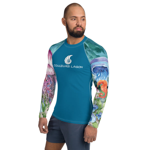 Lycra Rashguard Homme UV50+ BLEU CELESTE MEDUSES II - Couleurs Lagon