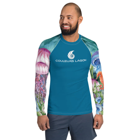 Lycra Rashguard Homme UV50+ BLEU CELESTE MEDUSES II - Couleurs Lagon
