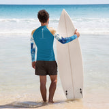 Lycra Rashguard Homme UV50+ BLEU CELESTE TIEDYE - Couleurs Lagon