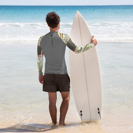 Lycra Rashguard Homme UV50+ GRIS SABLE ET COQUILLAGES - Couleurs Lagon