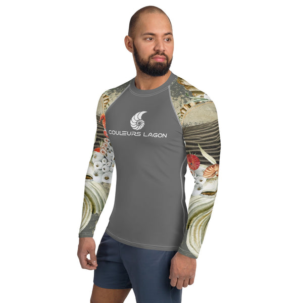 Lycra Rashguard Homme UV50+ GRIS SABLE ET COQUILLAGES II - Couleurs Lagon