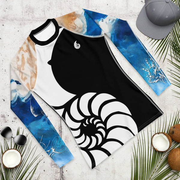 Lycra Rashguard Homme UV50+ NOIR MARINE TIEDYE - Couleurs Lagon