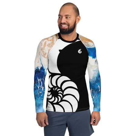 Lycra Rashguard Homme UV50+ NOIR MARINE TIEDYE - Couleurs Lagon