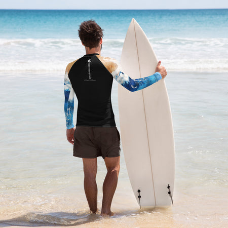 Lycra Rashguard Homme UV50+ NOIR MARINE TIEDYE - Couleurs Lagon