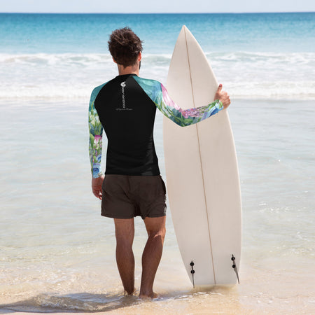 Lycra Rashguard Homme UV50+ NOIR MEDUSES II - Couleurs Lagon