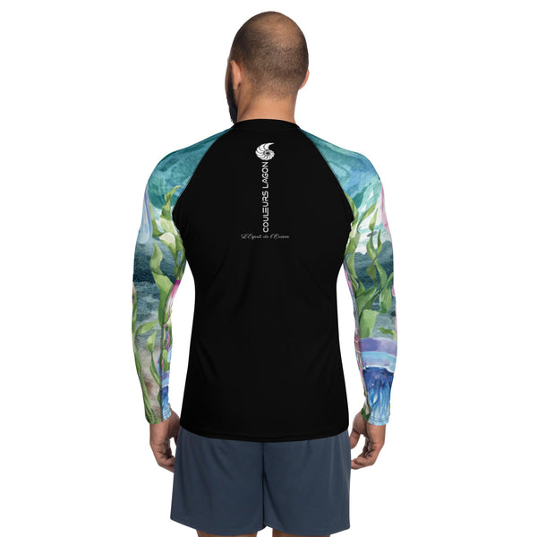 Lycra Rashguard Homme UV50+ NOIR MEDUSES II - Couleurs Lagon
