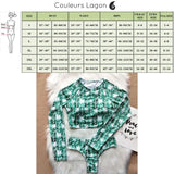 Maillot de bain manche longue VERT-OCEAN - Couleurs Lagon - tailles