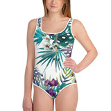 Maillot de Bain Pour Adolescente FLORAL 2 - Couleurs Lagon