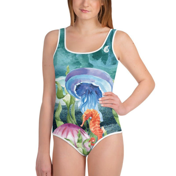 Maillot de Bain Pour Adolescente MARINE 1 - Couleurs Lagon