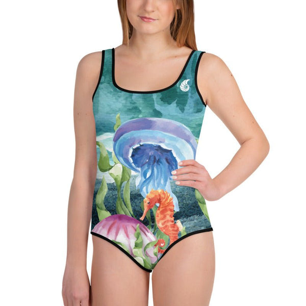 Maillot de Bain Pour Adolescente MARINE 1b - Couleurs Lagon
