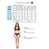 Maillot de bain une pièce imprimé taille haute VERT FLORAL - Couleurs Lagon