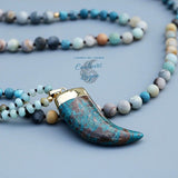 Mala Collier Pendentif en pierre Bleu Océan - Couleurs Lagon
